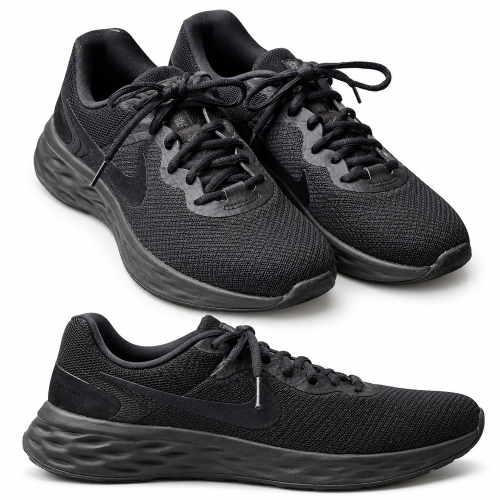 NIKE Revolution 6 Next Nature Running Sneaker Women Sz 9 Triple Black Lightweigh